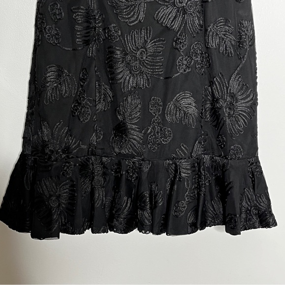 H by Halston Black Floral Motif Bell Hem Dress - Picture 8 of 10